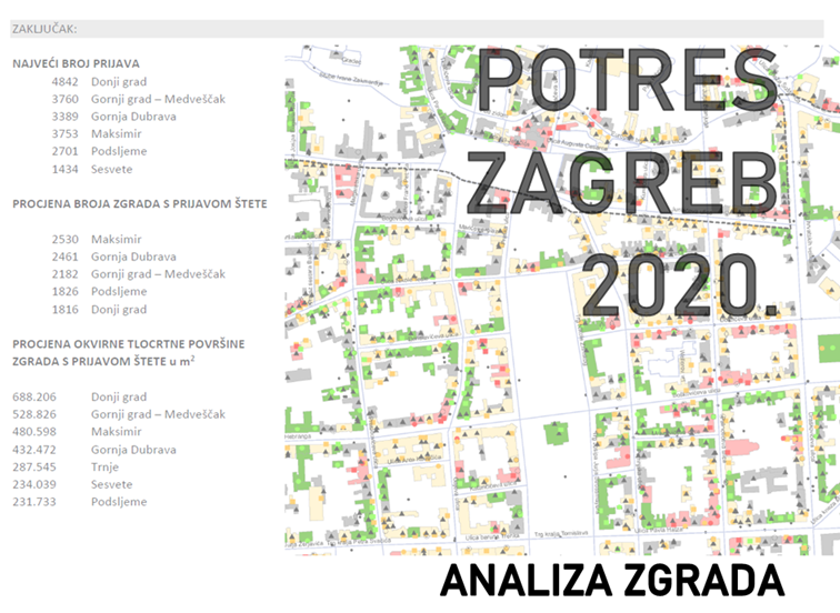Potres Zagreb - Analiza zgrada s prijavom štete